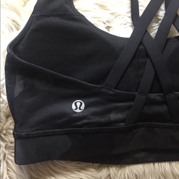 Lululemon gray black floral sports bra 4 - Picture 4 of 8